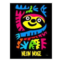 Neon Sloth Art – Colourful Pop Jungle Animal Desig