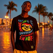 Neon Sloth Art – Colourful Pop Jungle Animal Desig