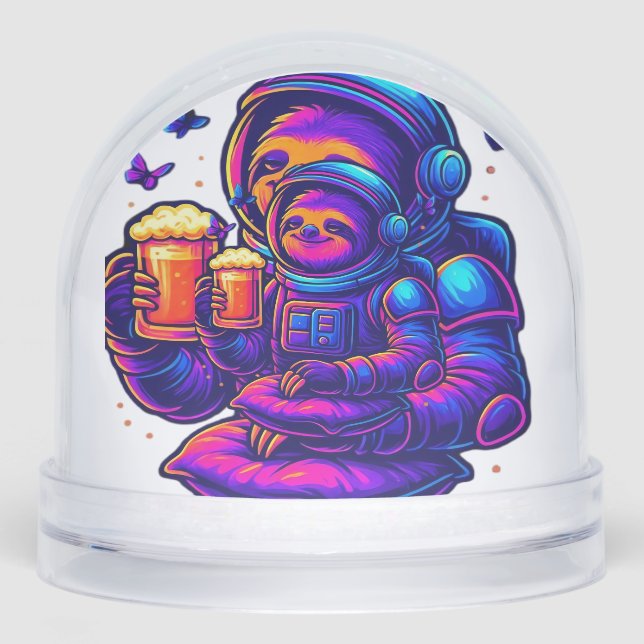 Neon Sloth � Don�t Hurry Essential T-Shirt Snowglobe (Front)