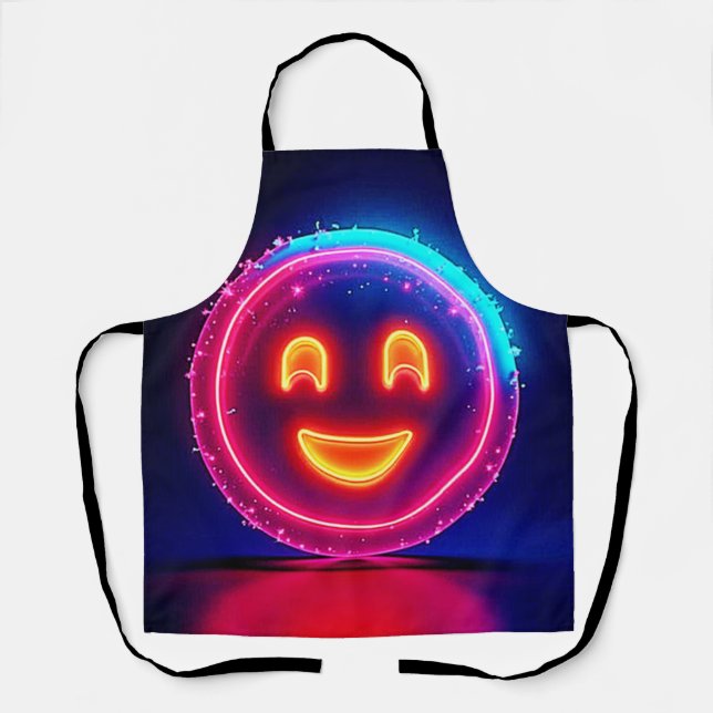 Neon Smile: Bright Happy Glow Design Apron (Front)