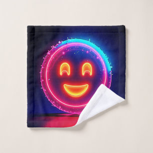 Neon Smile: Bright Happy Glow Design Bath Towel Set