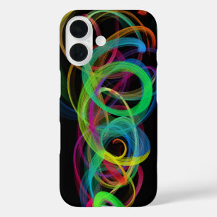 Neon Smoke Swirl iPhone 16 Case