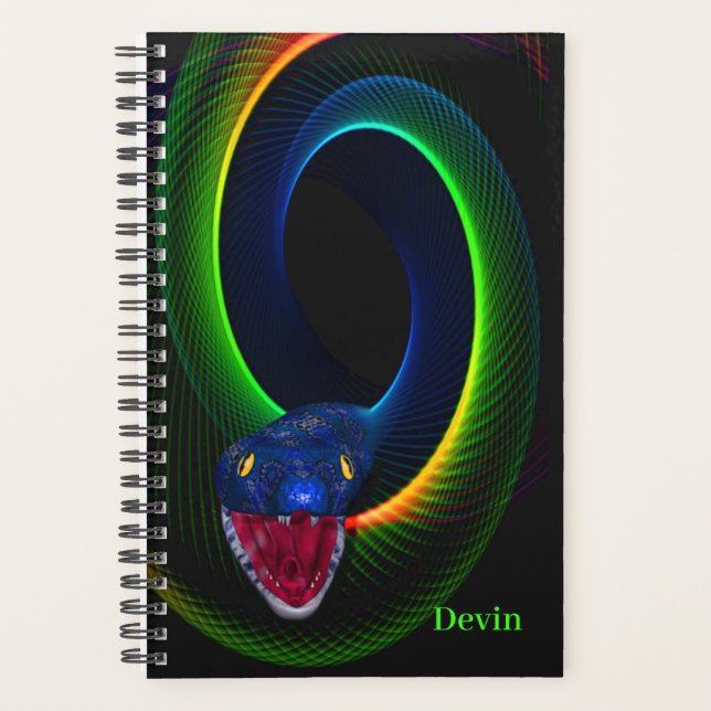 Neon Snake Personalised Planner (Front)