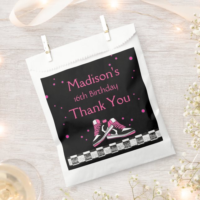 Neon Sneaker Birthday, Glitter  Favour Bags (Clipped)