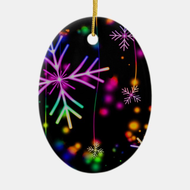 Neon Snow Ceramic Tree Decoration (Front)