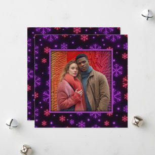 Neon Snowflakes Holiday Card