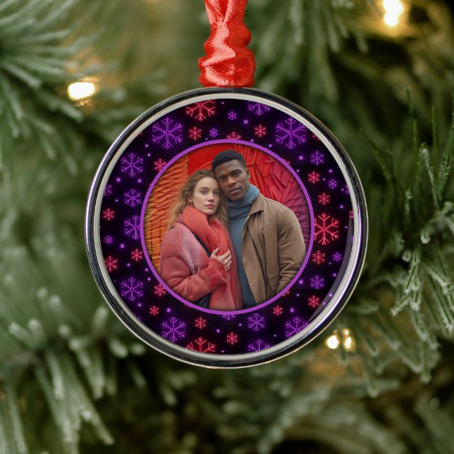 Neon Snowflakes Metal Tree Decoration (Tree)