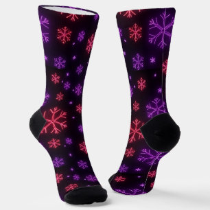 Neon Snowflakes Socks