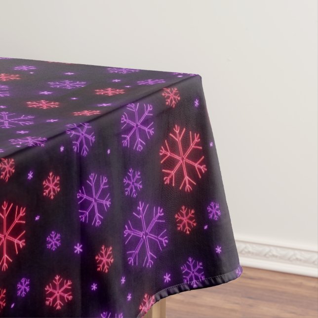 Neon Snowflakes Tablecloth (In Situ)