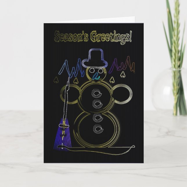 Neon Snowman Holiday Card (Front)