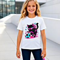 Neon Soccer Cat Kicker Energetic Gift for Cat Love