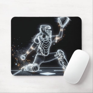 Neon Softball Catcher Mouse Mat