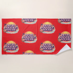 Neon Solstice Social Retro Vintage Pastel Beach Towel
