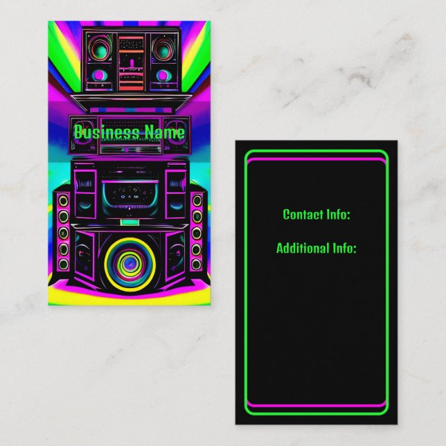 Neon Sound Business Card (Front/Back)