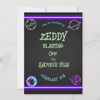 Neon Space Invitation