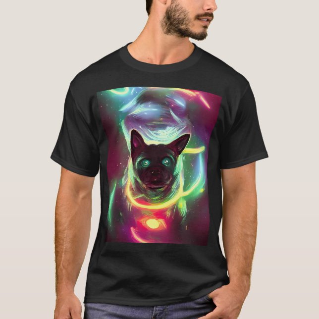 Neon Space Pug T-Shirt (Front)