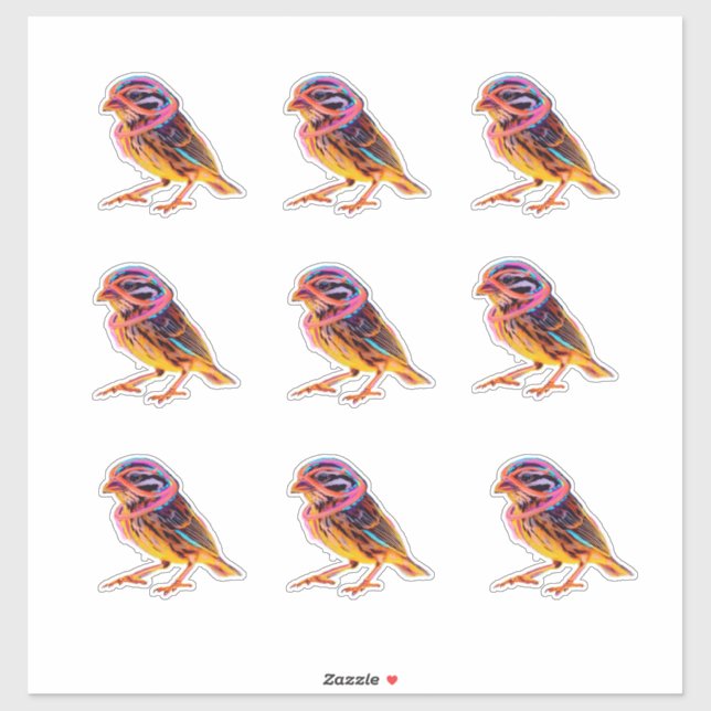 Neon Sparrow with Glowing Accents (Sheet)