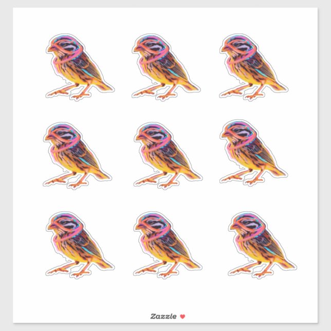 Neon Sparrow with Glowing Accents (Sheet)