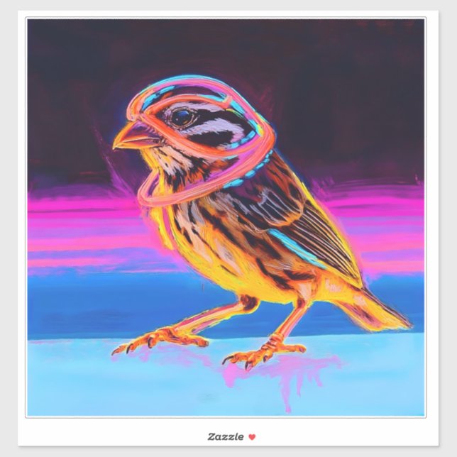 Neon Sparrow with Glowing Accents (Sheet)