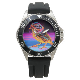 Neon Sparrow with Glowing Accents Watch