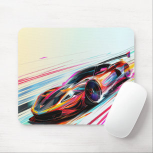 Neon Speed Racer Mouse Mat