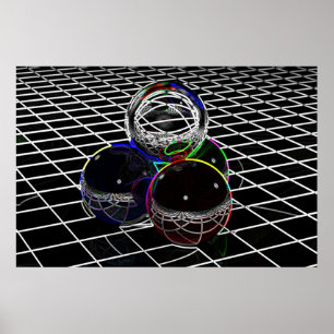 Neon Spheres Poster