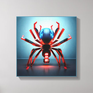 Neon Spider Art Canvas Print