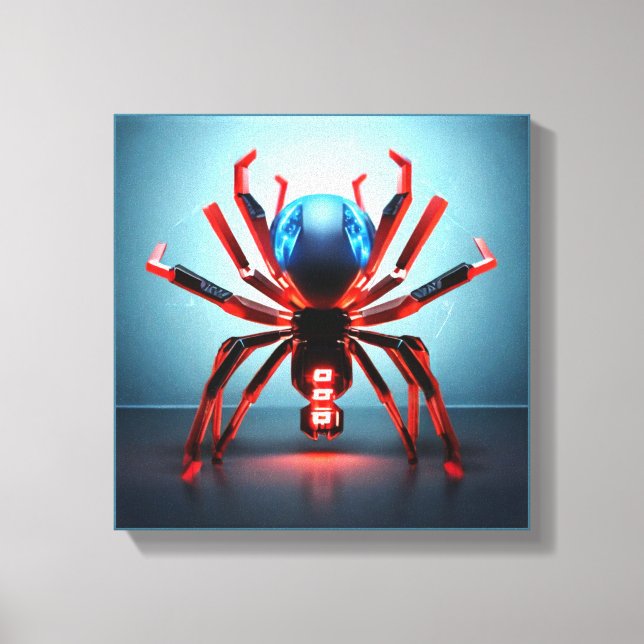 Neon Spider Art Canvas Print (Front)