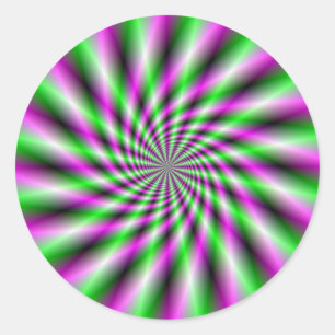 Neon Spinning Wheel Round Sticker