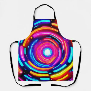 Neon Spiral Light Art Apron