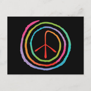 Neon Spiral Peace Symbol II Postcard