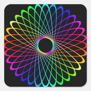 Neon Spiro Abstract Square Sticker