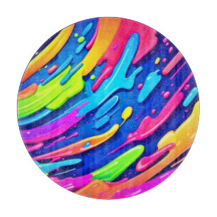 Neon Splash Abstract Art Magic Cutting Board