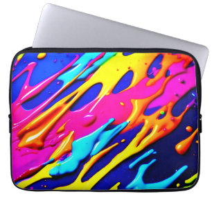 Neon Splatter Design Laptop Sleeve
