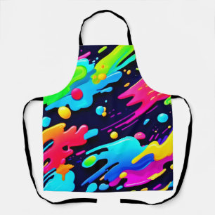 Neon Splatter Flow Art Apron