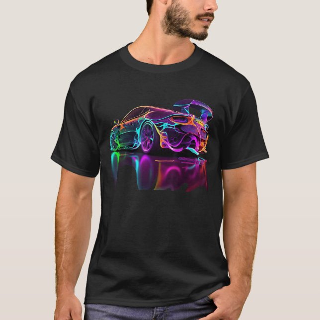 Neon Sports Car retro T-Shirt (Front)