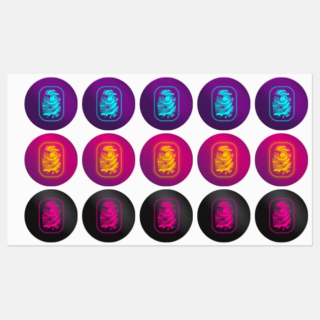 Neon Spy Fingerprint Stickers (Sheet)