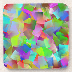 neon squares coaster set