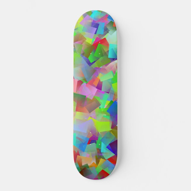 neon squares skateboard (Front)
