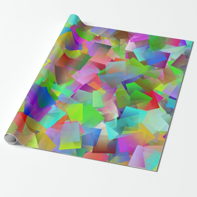 neon squares wrapping paper (Unrolled)