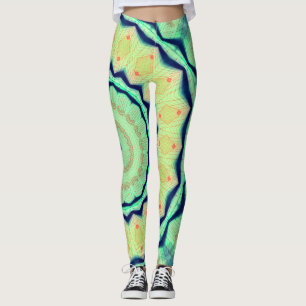 Neon Star Blacklight Rave Mandala Leggings
