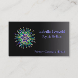 Neon Star Flower Psychic Services Card