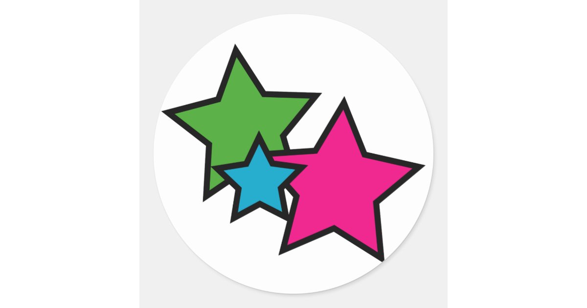 Neon star stickers | Zazzle