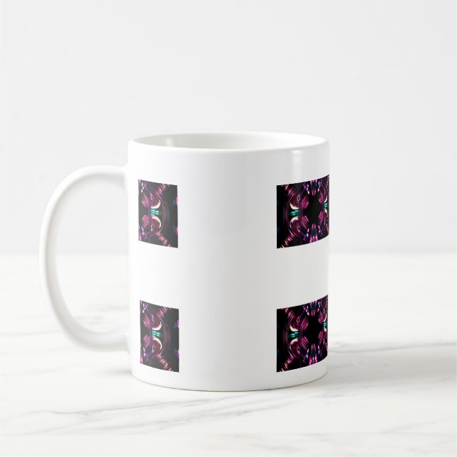 Neon Starburst Kaleidoscope Coffee Mug (Left)