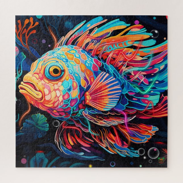 🐙 Neon Stargazer Fish  Jigsaw Puzzle (Vertical)