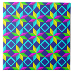 neon stars ceramic tile