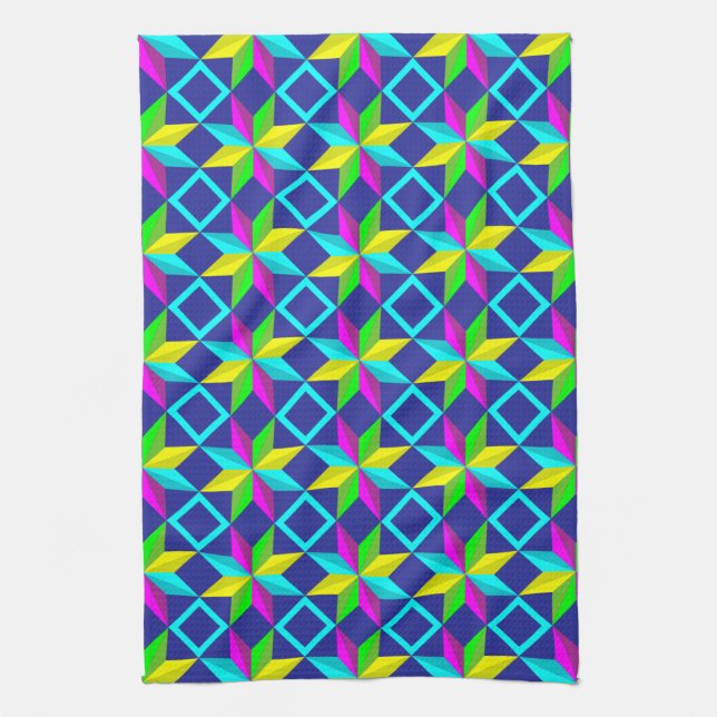 neon stars kitchen towel (Vertical)