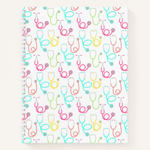 Neon Stethoscope Pattern Notebook
