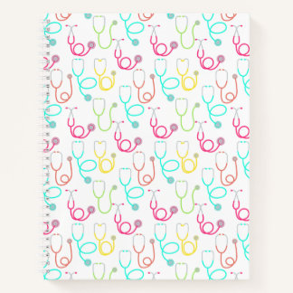 Neon Stethoscope Pattern Notebook
