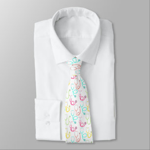 Neon Stethoscope Pattern Tie